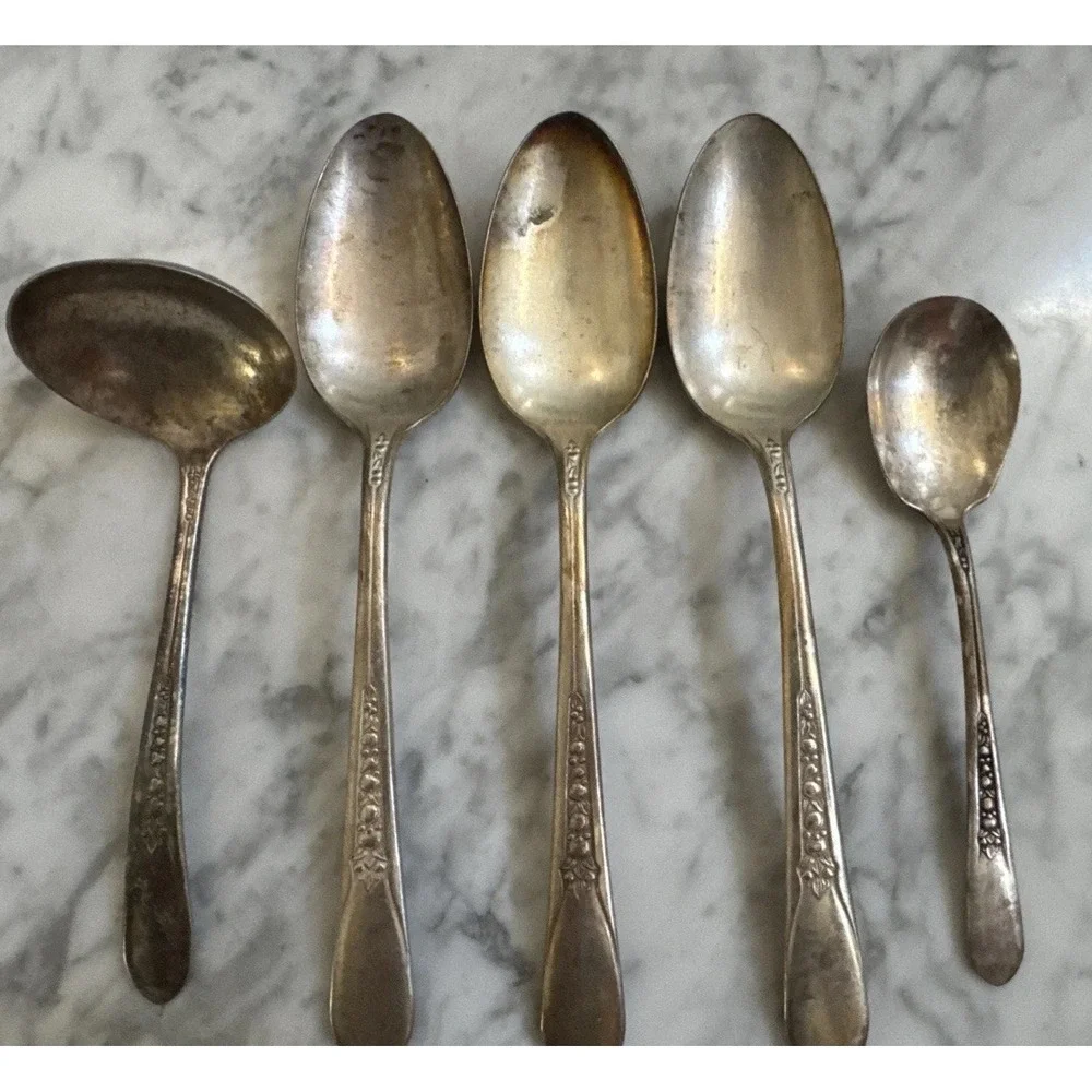 International Silver‎ Priscilla Lady Ann, 5 Piece Serving Silverware Flatware